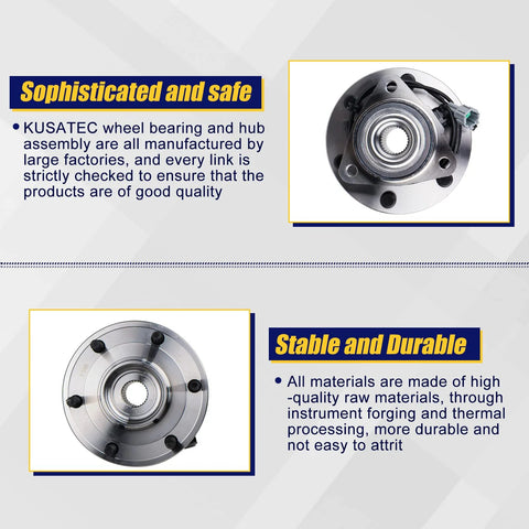 Front Wheel Bearing Hub Assembly Direct Fit For Infiniti QX56 2004 2005 2006 2007 And Nissan Armada Pathfinder Titan 2004 2005 2006 2007 Six Lug With ABS Sealed Bearing Replacement Easy Install, top view