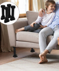4 Pack Adjustable Cabinet And Table Furniture Legs Black ABS With Thickened Reinforced Support in living room setting
