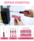 Using Pink 40 Piece Girly Tool Set For Women With Durable Chrome Vanadium Hand Tools In A Sturdy Plastic Toolbox on a device