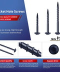 Pocket Hole Screws Size Eight Two And A Half Inch Ninety Pieces Heavy Duty Carbon Steel Blue Washer Head Coarse Thread Square