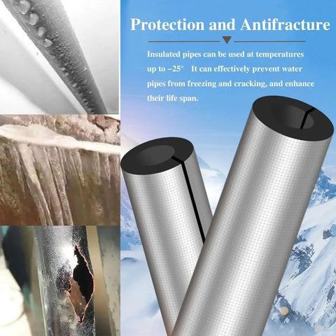 Insulated Foam Pipe Wrap For Air Conditioning Lines No Sweat Half Split Water Pipe Insulation With Aluminum Film Shield