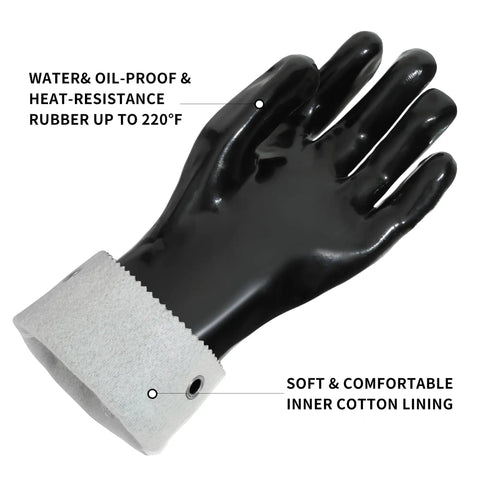 Heat Resistant BBQ Gloves For Grilling And Cooking Up To 220F, Flexible, Soft Lined Meat Gloves With A Killer Grip For Pit And Smoker