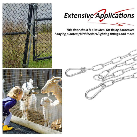 40 Inch Stainless Steel Gate Chain Lock For Outdoor Fences And Farm Corrals, Heavy Duty Chain with Spring Clips near goats