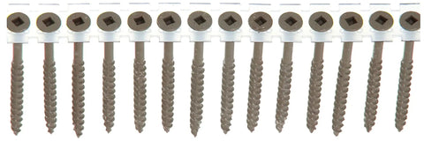 Duraspin Collated Wood Screws Eight Gauge By Two And A Half Inch Exterior Grade Coarse Thread Self Drilling Type Seventeen Point
