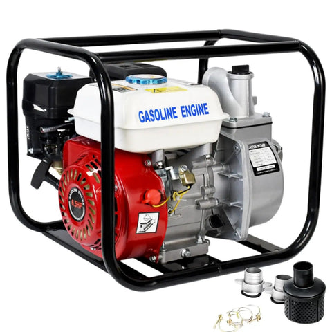 Gas Powered 2 Inch Semi Trash Water Pump With 212cc 4 Stroke Engine 158 GPM High Flow 26 Feet Suction 105 Feet Lift Heavy Duty