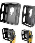 2-Pack Square Slot Cutter Set For Oscillating Multi-Tool, black hardened steel with precise edges for drywall outlet openings