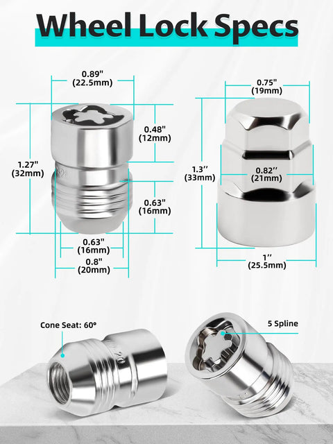 Wheel Lock Specs for Secure Your Rig With This Badass Set Of Five Wheel Lock Nuts Designed For Real Tough Use Featuring 1 2 20 Thread Size