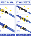 Beefy Jet Nozzle For Garden Hose With High Pressure Power Washer Wand And Two Adjustable Nozzles Copper Connectors Installation Instructions