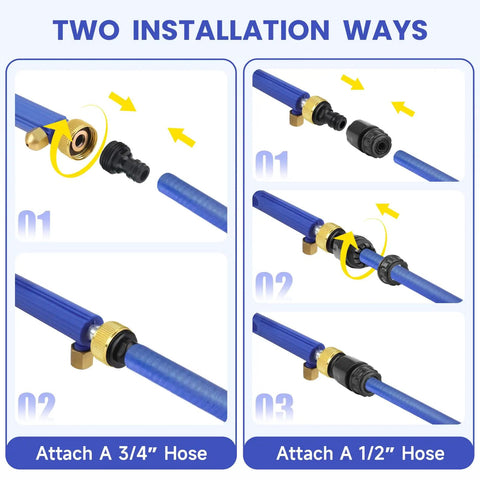 Beefy Jet Nozzle For Garden Hose With High Pressure Power Washer Wand And Two Adjustable Nozzles Copper Connectors Installation Instructions
