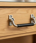 Stainless Steel Folding Cabinet Handle 4 Inch 90 Degree Pull With Rubber Grip Bright Polished SUS304 Silver Hole Center 1.65 Inches