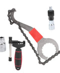 All In One 3-In-1 Bike Repair Tool Set with chain wrench, puller, chain cutter, bottom bracket tool, for mountain and road bikes.