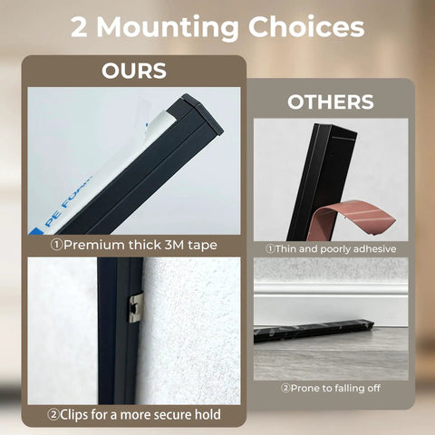 Comparison of mounting options for FTL CCT LED Recessed Lighting Kit, Wood Slat Wall Panel Lights 2700K-6000K.