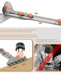Heavy Duty Stainless Steel Router Circle Cutting Jig With Adjustable Depth And Universal Fit For Most Dust Covers, shown with stable fit and router base.