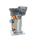 Cordless Brushless OCTANE Fixed Base Router 18 Volt Power Tool With One Quarter Inch Bit, shown with round base.