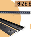 Badass Heavy Duty C Channel Steel Braces For Live Edge Tabletop Slabs Hidden Metal Support Brackets With Flexible Six Hole Mount Top Shelf Black Powder Coated Woodworking Bracing 40 Inch Pack Of Three, detailed size dimensions.