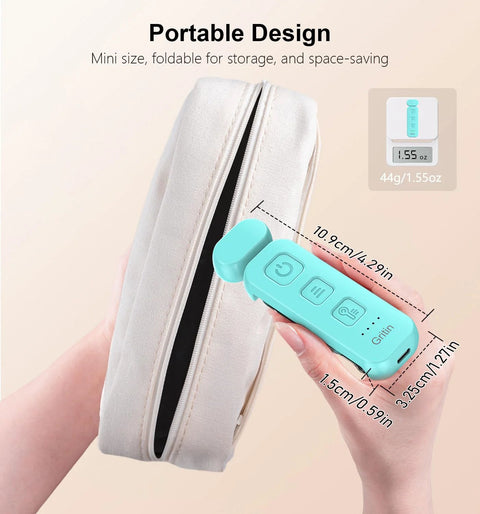 Gritin blue clip-on reading light; front view shows 3 color temps and 5-level brightness
