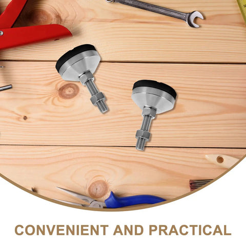 Heavy Duty Adjustable Leveling Feet Set For Shelving, Machinery, Tables, And Furniture, Stainless Steel Legs with Non Slip Nylon Base