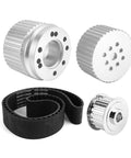 Ultimate Jauarta Crank Pulley And Alternator Kit For 351C Engines V Belt Groove Fits PC 2255 Prevents Slip High RPM Performance Perfect Upgrade, silver pulleys and black V-belt set