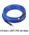 9 Piece Air Compressor Accessories Kit With 25 Foot One Quarter Inch PVC Hose, brass fittings, and quick connect coupler