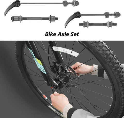 Bike Quick Release Skewer Set 1 Pair Front 120mm MTB Road Wheel Axle Aluminum Alloy installation on bike