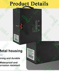 High Capacity 48 Volt Lithium Battery For Electric Forklift And Pallet Jack With Portable Handle, black metal housing.