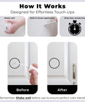 Three Shade Matte White Touch Up Paint Kit For Cabinets Walls Doors And Furniture With Quick Dry Easy Fix Self Priming Low Odor Eco Friendly No Sanding Needed Three Pack That Matches Ninety Percent Of Surfaces application process before and after