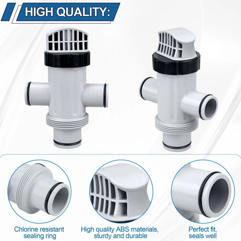 Dual Split Hose Plunger Valve for Pool Systems Replacement Parts and Accessories Easy Water Flow Control Opens and Closes Filter Line Splits Hoses Stopping Pump Suction or Vacuuming Works with Most Pools, ABS valve