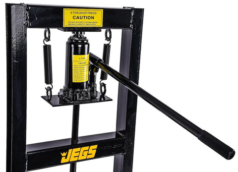 Beefed Up 6 Ton Hydraulic Shop Press With Lever Action Bench Top Design 18 Inch Working Range Includes 2 Press Plates Open Frame
