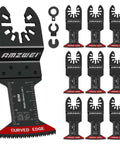 AMZWEI bi-metal oscillating tool blades, curved-edge, 1-3/4 in, 10-piece set
