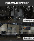 Solar RV Step Lights For Camper And Trailer, No Wire LED Stair Light Strip, IP65 Waterproof, auto on at dusk under rain and snow