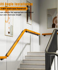 Solid Pine Wood Stair Handrail Kit For Indoor Stairs 3Ft Non Slip Railing With Complete Hardware Durable Guardrail System