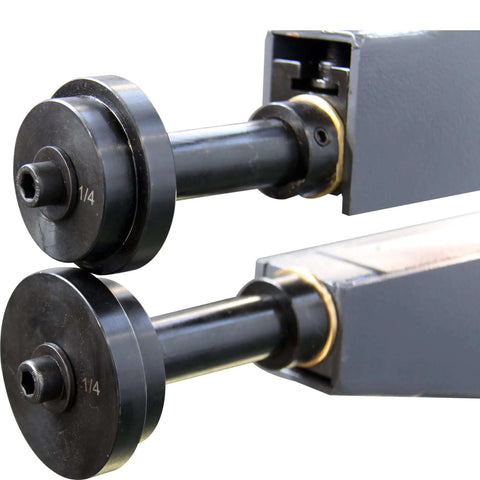 Close-up of rollers on 36 Inch Throat Electric Bead Roller For Sheet Metal 20 Gauge Capacity Motorized Rotary Forming Machine