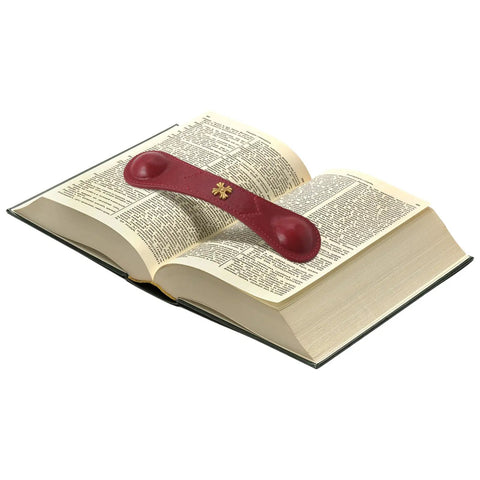 Red Leather Weighted Bookmark With Bronze Accent Corner Page Holder For Books Open Page Weight Reading Accessory Desk Decor Epic Gift