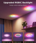 Game Changing Smart Recessed Lights 6 Inch Led Downlights 1100 Lumens 4 Pack With Rgbic Ambient Backlight And Tunable Color Temperature For Modern Home Spaces Fresh Vibe Upgrade showcasing vibrant RGBIC backlight effects for custom lighting.