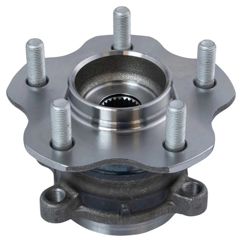 Rear Wheel Bearing And Hub Assembly Set For AWD Nissan Juke 2014 To 2017, Rogue 2014 To 2019, steel hub close-up
