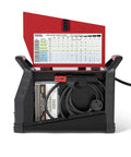 Open view of Square Wave 205 TIG Welder K5613 1 Portable TIG And Stick Welder with cables and instructions visible inside.