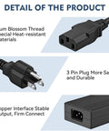 Universal Ac Dc Adapter For Provo Craft Cricut 6X12 Personal Cutting Machine showing 3-pin plug and heat-resistant cable design.