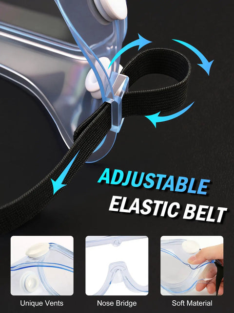Heavy Duty Anti Fog Safety Goggles feature adjustable elastic belt and unique vents for comfort and protection.