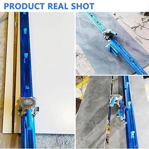 Pro-Grade Tile Cutter Tool For Ceramic And Porcelain Tiles, Heavy-Duty, Long Length, double rail guide, suction cup alignment