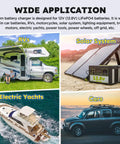 Beefy 14.6V LiFePO4 Battery Charger used in RV, solar systems, electric yachts, and cars.