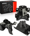 Straight Bolt On Engine And Transmission Mount Replacement Set For Chevy Express And Gmc Savana 1500 2500 V6 4.3 Liter 2003 Through 2014 Smooth Cruise Heavy Duty Build No Drama three-piece motor mount kit in glossy black finish.