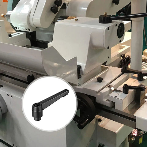 Quick Release Clamping Levers Push Button Ratchet Handles Heavy Duty Steel Tool Clamps on industrial machinery.