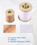 Diesel Fuel Filter Replacement For Ford 6.0L Power Stroke V8 2003 2004 2005 2006 2007 F250 F350 F450 F550 Super Duty And 2003 2005 Excursion Includes Lower Lifter Pump And Upper Fuel Bowl Filter with filter paper details