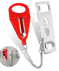 Portable Door Lock Latch For Travel And Home Safety, Extra Lockdown Security On The Go, Lightweight 3.5 Oz Pocket Lock, Red