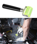 HAOBO automotive sound-deadening roller with black handle and neon-green PU roller; used to apply car insulation.