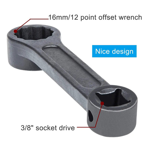Offset 16mm Engine Mount Socket Wrench For Mercedes Benz W220 W210 W203 W221 W211 W204 Three Eighths Inch Drive