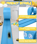 15 Foot Cobalt Blue Flexible Race Car Track With Two Lanes Includes Suction Cups Built For Epic Mini Races And Stunts Compatible With Diecast 1 50th Cars Like Hot Wheels And Matchbox Endless Layouts For Jumping Merging And Marathon Play shown in use with toy car.