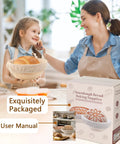Mother and daughter using Ultimate Sourdough Starter Kit For Home Bakers With 9 Inch Round And 10 Inch Oval Banneton Proofing Baskets