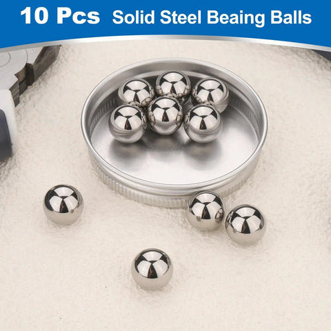 Rock Solid 10 Pack 3/8 Inch Mirror Polished Bearing Balls Machined From Beefy 440C Stainless Steel And Rated G10 Precision for smooth use.