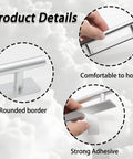 Four Pieces Silver Adhesive Cabinet Handles Self Stick Door Pulls Comfortable Grip Rounded Borders and Strong Adhesive